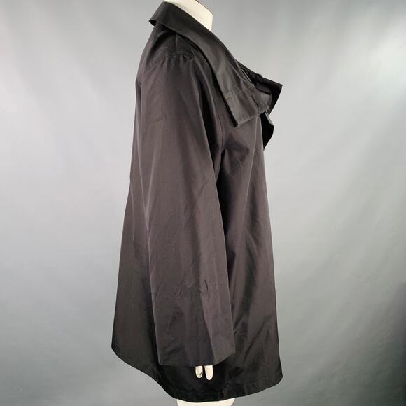 AKRIS Size 12 Black Silk Zip Up Coat - Picture 3 of 8